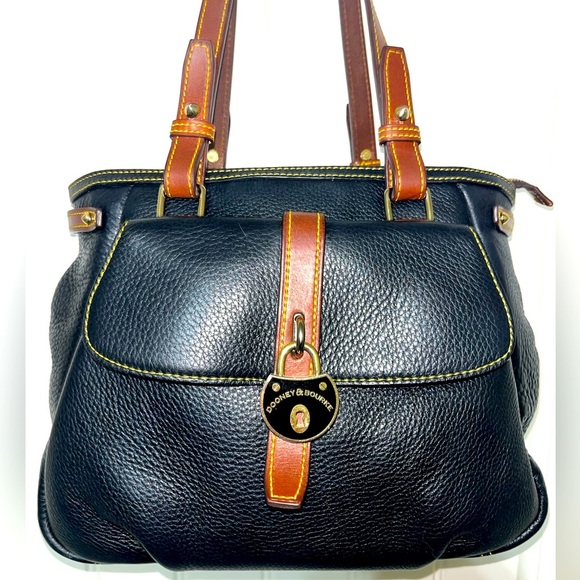 Dooney & Bourke Samba Pebbled Leather Large Black Satchel Logo
Lock Purse - Picture 1 of 16